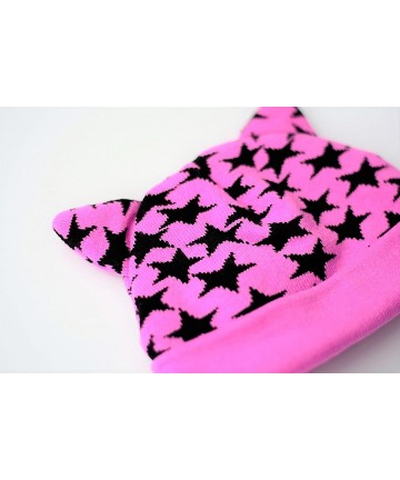 Skullies & Beanies Pussy Cat Hat - Stars Pink. Pussy Cat Hat Women's March- Pussy Hat Project - CE17YITWLAI $25.47