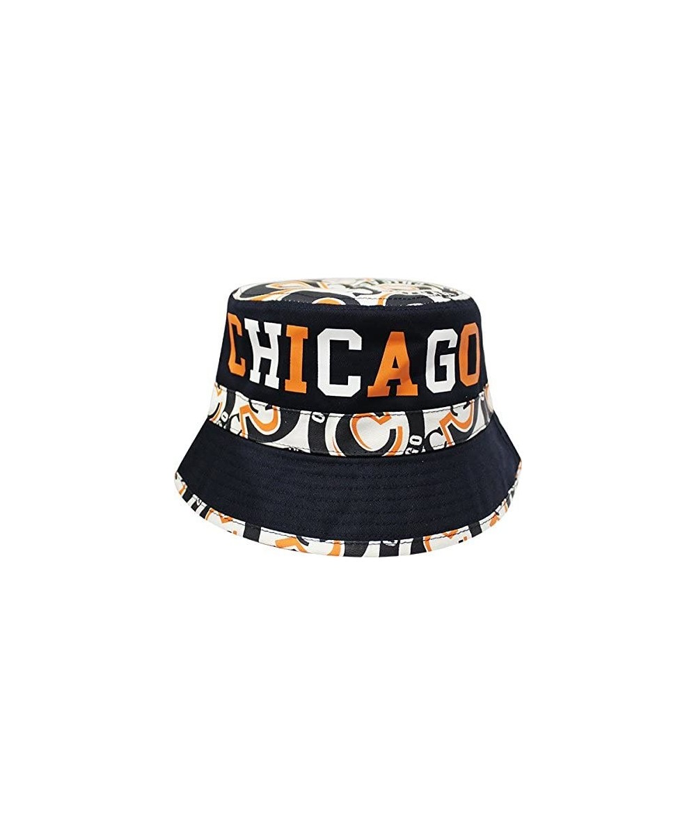 Baseball Caps Bucket Team Color City Name Printed Bucket Hat Unisex - Chicago - CK185OD2HH3 $18.86