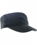 Baseball Caps Mens Washed Cotton Flat Top Baseball Corps Military Army Twill Cap Hat Visor - Black - CC186OCADXG $15.49