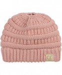 Skullies & Beanies BeanieTail Kids' Children's Soft Cable Knit Messy High Bun Ponytail Beanie Hat - Indi Pink - C312NAFCPV8 $...