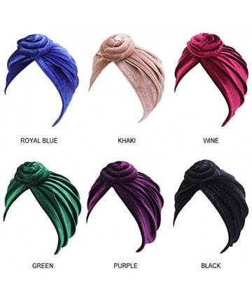 Skullies & Beanies Women Turban African Knot Pattern Headwrap Chemo Beanie Pre-Tied Bonnet Cap Headwear Hair Loss Hat - Wine ...