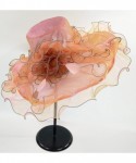Sun Hats Kentucky Derby Hats for Womens Organza Fascinator British Tea Party Wedding Dress Cap Mysterious UPF 50+ - Brown - C...