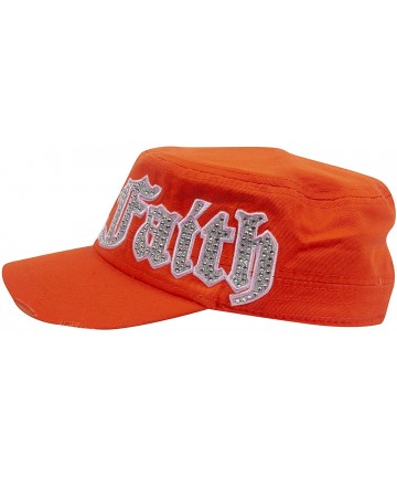 Baseball Caps Womens Print Adjustable Cadet Cap - Orange - Studded Faith - C918R6C3T8D $14.09