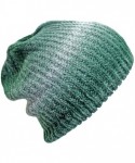 Skullies & Beanies Green Ombre Dip Dyed Gradient Knit Slouchy Beanie Hat - CS11G4LO2VT $18.27