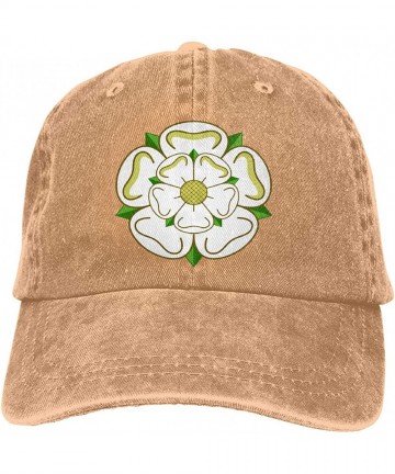 Baseball Caps Yorkshire Rose County Flag Unisex Custom Cowboy Hat Sun Hat Adjustable Baseball Cap - Natural - CU18SRQI3TQ $18.58