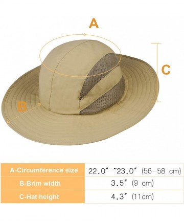 Sun Hats Sun Hats for Women Wide Brim Sun Protection Boonie Hat Cap with Ponytail Hole - Khaki - CV18TD0HMCT $23.90