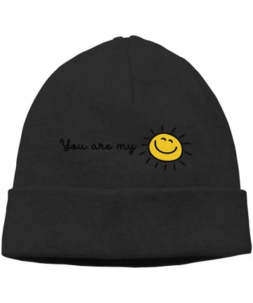 Skullies & Beanies Unisex You are My Sunshine Soft Beanie Hat Soft Hat - Black - CP18ZRMI43I $27.23