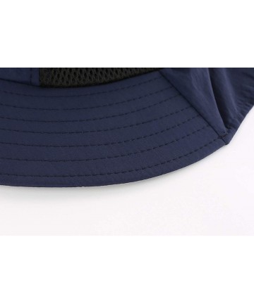 Sun Hats Mens Mesh Flap Sun Hat UPF50+ Wide Brim Breathable Outdoor Fishing Cap - C118ELZKHRK $20.50