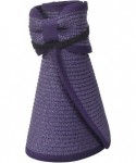 Sun Hats Women's Sun Protective Foldable Travel Straw Visor Hat - Purple - CL18E3A52YH $22.75