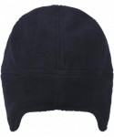 Skullies & Beanies Flammi Men's Warm Fleece Earflap Hat Winter Skull Cap Beanie with Ear Covers - Dark Blue - CN12MSKCOZP $12.23