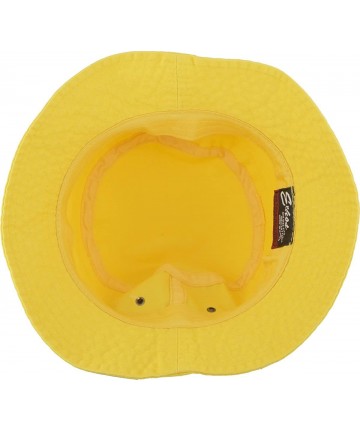Bucket Hats Unisex Washed Cotton Bucket Hat Summer Outdoor Cap - (1. Bucket Classic) Yellow - C618HA45IRQ $12.04