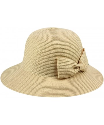 Sun Hats Womens UPF50 Foldable Summer Sun Beach Straw Hats - Fl2798khaki - CQ18DA3EXTT $23.39
