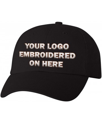 Baseball Caps Custom Dad Soft Hat Add Your Own Embroidered Logo Personalized Adjustable Cap - Black - CU1953WM7MQ $36.23