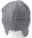 Skullies & Beanies Cable Visor Beanie Black Men Knit Winter Hats - B323-grey - C718KM3CU6Z $17.05