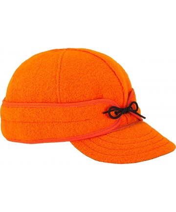 Newsboy Caps Original Kromer Cap - Winter Wool Hat with Earflap - Blaze Orange - CU115DV0HBF $56.75