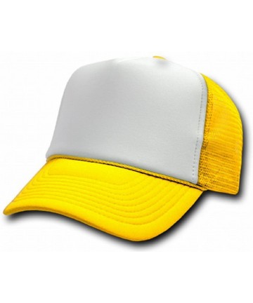 Baseball Caps 2 Tone Trucker Cap - Yellow / White - CK115NKGB4X $17.99