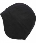 Skullies & Beanies Flammi Men's Warm Fleece Earflap Hat Winter Skull Cap Beanie with Ear Covers - Black - CS12N69BKAX $13.22