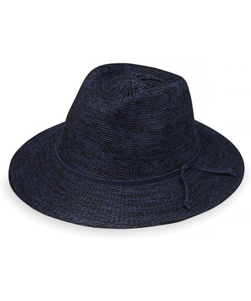 Sun Hats Women's Victoria Fedora Sun Hat - UPF 50+- Adjustable- Packable- Modern Style- Designed in Australia - Mixed Navy - ...
