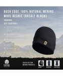 Skullies & Beanies 100% Merino Wool Cuff Beanie Hat - Black - CV18XAK5N6U $28.82