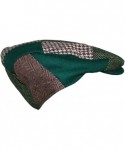 Newsboy Caps Tweed Patchwork Newsboy Driving Cap with Quilted Lining - St. Patrick Green - C4195XML524 $20.49