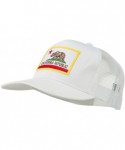 Baseball Caps California State Flag Patched Twill Mesh Cap - White - CX11QLM90GD $31.01