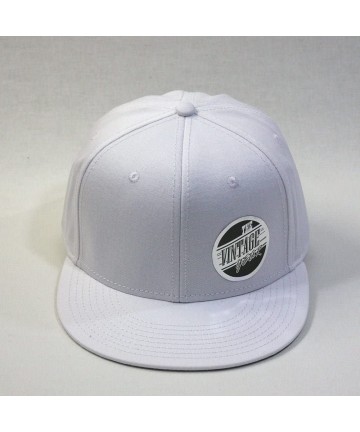 Baseball Caps Premium Plain Cotton Twill Adjustable Flat Bill Snapback Hats Baseball Caps - White - CL12BIXI4LB $18.15