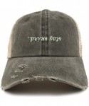 Baseball Caps Stay Weird Embroidered Frayed Bill Trucker Mesh Back Cap - Dark Grey - CS18CWZNW4T $22.42