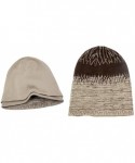 Skullies & Beanies Men's Knit Beanie- Soft & Warm Hat- Reversible- Dual Colors - Tan/Brown - CG11QWMJPXP $25.10