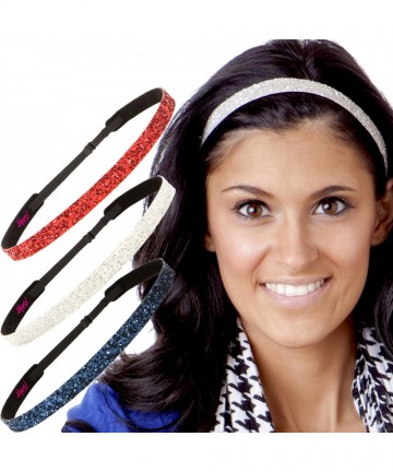 Headbands Women's American Flag 4th of July Adjustable Headband Gift Packs (3pk Skinny Red/White/Navy) - CQ18E0SQ23N $30.19