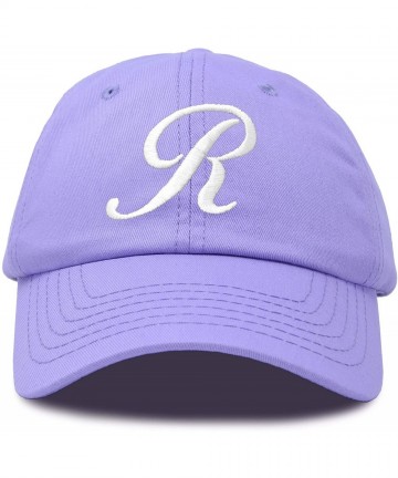 Baseball Caps Initial Hat Letter R Womens Baseball Cap Monogram Cursive Embroider - Lavender - CL18TA4HZN3 $23.91