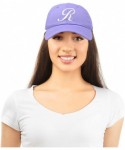 Baseball Caps Initial Hat Letter R Womens Baseball Cap Monogram Cursive Embroider - Lavender - CL18TA4HZN3 $15.33