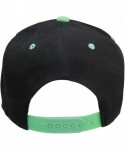 Baseball Caps Plain Blank Flat Brim Adjustable Snapback Baseball Caps Wholesale LOT 12 Pack - Black/Green - CI18DWNC0XM $38.09