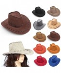 Cowboy Hats Wild Brim Cowboy Hat Fancy Dress Party Accessory Country Western Rancher - Black - CS12DH3QNH7 $14.77