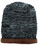 Skullies & Beanies Beanies Hat Fleece Lined Thick Slouchy Stretch Knitted Warmer Winter Skull Cap Unisex Women Men - Black - ...