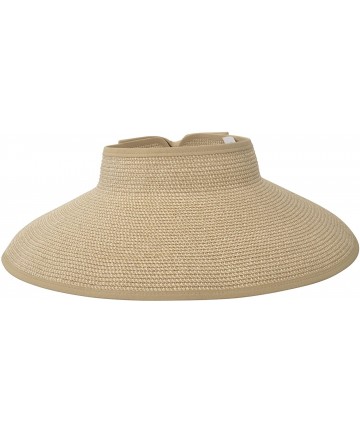 Sun Hats Women Mens UPF 50+ Wide Brim Starw Sun Hat Roll Up Panama Fedora Beach Hat - Beige Brown Mix - CT1968D7LIY $29.13