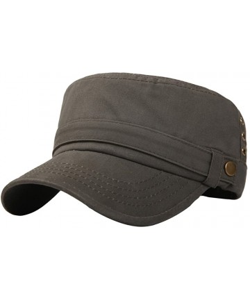 Baseball Caps Mens 100% Cotton Flat Top Running Golf Army Corps Military Baseball Caps Hats - Army Green - CP19744ZU6S $22.19