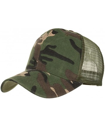 Baseball Caps Baseball Caps- Camouflage Low Profile Mesh Trucker Hats for Men Women - Army Green - CG18G9A7W6G $12.05