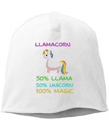 Skullies & Beanies Llamacorn Cute Llama Unicorn Beanies Cap For Men Women - White - CJ186T93ISS $23.81