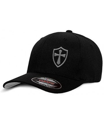 Baseball Caps Crusader Knights Templar Cross Baseball Hat - Black / Grey - CU12LG3RZQX $32.49