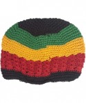 Skullies & Beanies Knitted Head Beanie Hand Crocheted - Rasta - CM112G7XIC9 $15.29