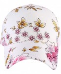 Baseball Caps Womens Floral Print Baseball Cap Adjustable Trucker Baseball Cap - Flower Pink - CU18SRI59KN $16.92