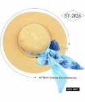 Sun Hats Pull Through Sash Scarf Eyelets Straw Hat Floppy Foldable Roll up Beach Travel Sun Hat (ST-2026-3017-20) - CS194RSIE...