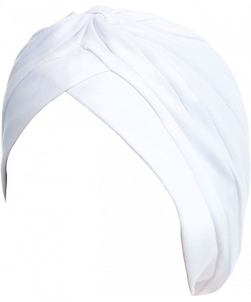 Skullies & Beanies Turban Hat Cap for Women Stylish Cotton Chemo Beanie Hat Caps - White - CM18IZ7ZIZL $18.02