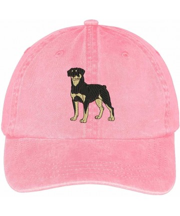 Baseball Caps Rottweiler Embroidered Dog Theme Low Profile Dad Hat Cotton Cap - Pink - CM12I2JIQQ7 $26.23