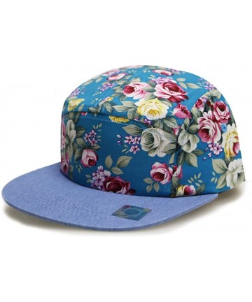Baseball Caps Rose Garden 5 Panel Hats - Turquoise - CR11YA0IJ8H $19.74