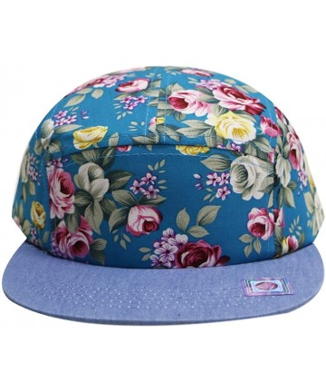 Baseball Caps Rose Garden 5 Panel Hats - Turquoise - CR11YA0IJ8H $19.74
