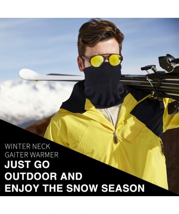 Balaclavas Neck Warmer Gaiter- Winter Thicken Soft Elastic Fleece Skiing Face Scarf Mask - 2 Pack(black+black) - CL18HACTLH7 ...