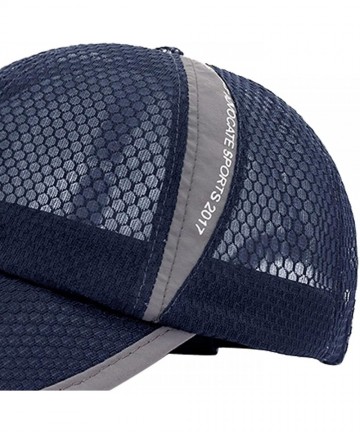 Baseball Caps Unisex Mesh Brim Tennis Cap Outside Sunscreen Quick Dry Adjustable Baseball Hat - A-navy Blue - C9182TIEZ26 $18.31