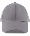 Baseball Caps Women's Ponytail Baseball Cap Messy High Bun Adjustable Plain Trucker Dad Hat - Mesh-light Grey - C318NC0TGW5 $...