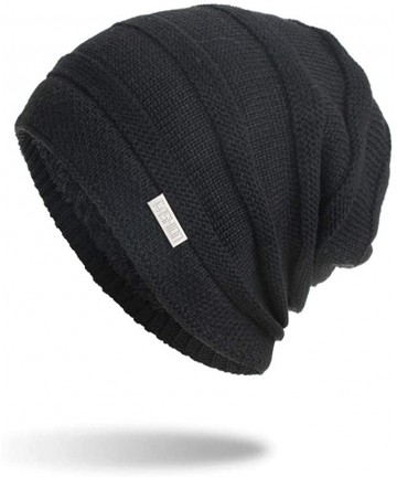 Skullies & Beanies Unisex Knit Cap Hedging Head Hat Beanie Cap Warm Outdoor Fashion Hat - Black - CG18LY5O4MN $15.17